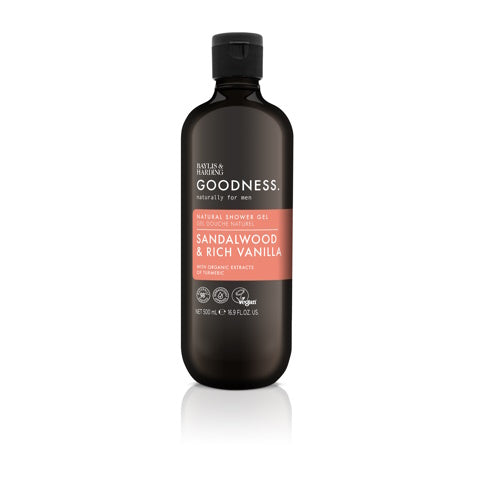 Baylis & Harding Goodness men showergel sandelwood & rich vanilla 500.00 Milliliter