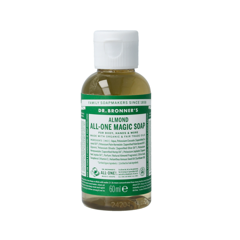 Dr Bronners Liquid soap amandel 60 Milliliter