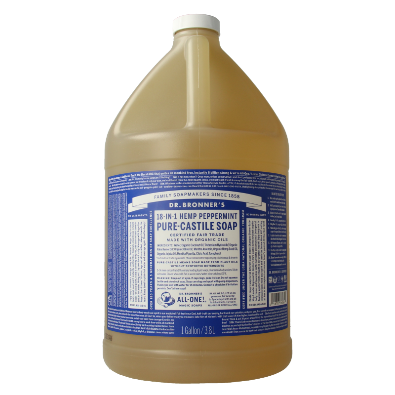 Dr Bronners Liquid soap peppermint 3800 Milliliter