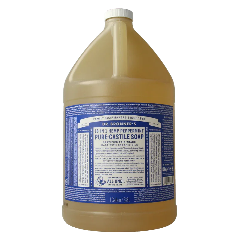 Dr Bronners Liquid soap peppermint 3800 Milliliter