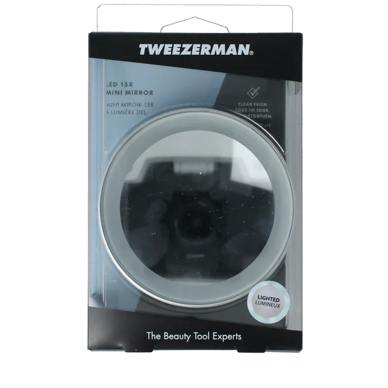 Tweezerman Spiegel mini LED vergroot 15x 1 Stuks