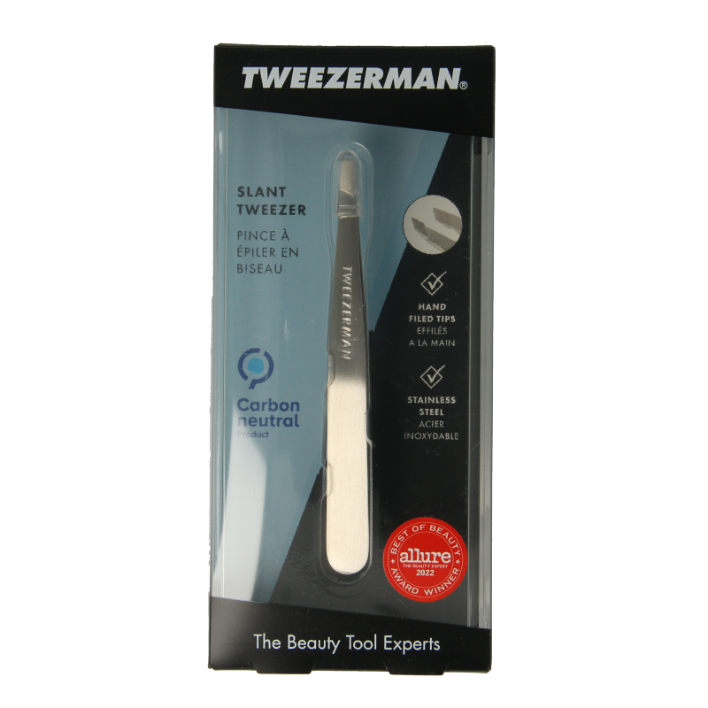 Tweezerman Slant tweezer klassiek stainless steel 1 Stuks