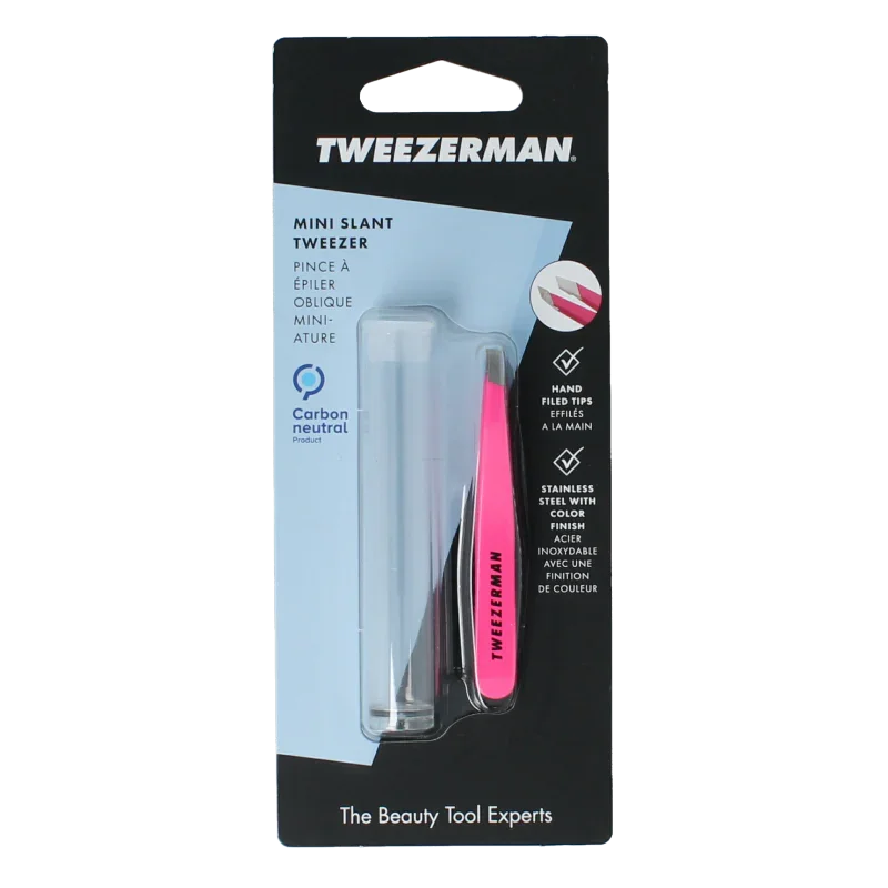 Tweezerman Mini slant tweezer neon pink 1 Stuks