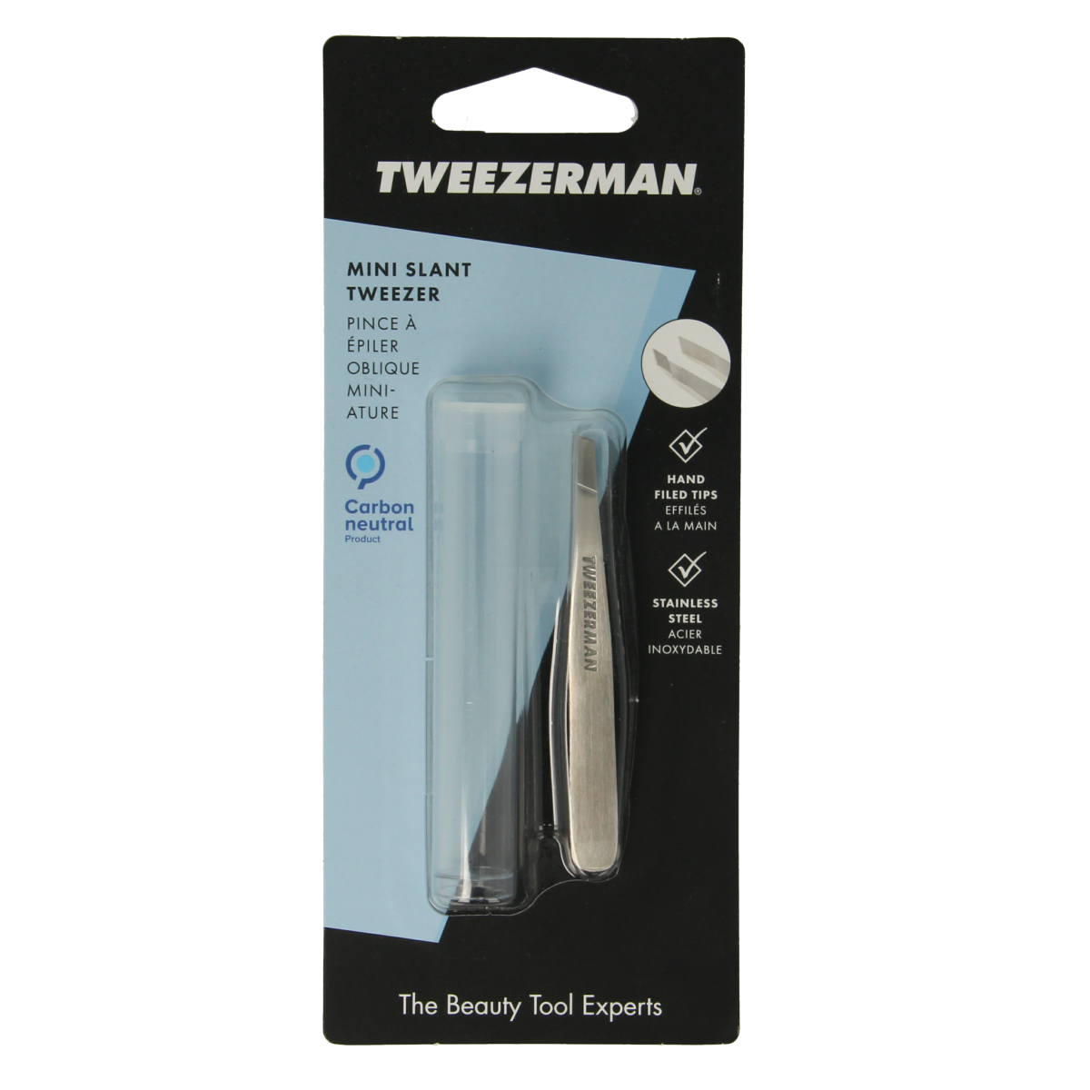 Tweezerman Mini slant tweezer klassiek stainless steel 1.00 Stuks