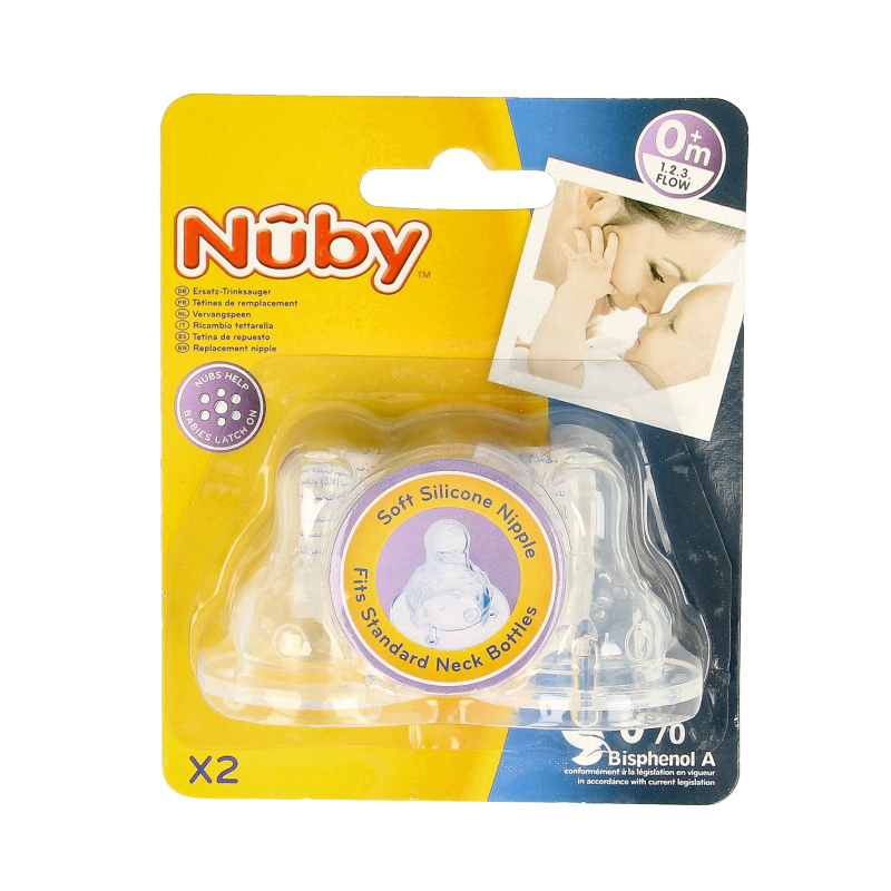 Nuby Siliconen speen 3-standen 2 Stuks