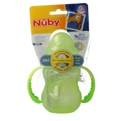 Nuby Trainingsfles anti lekspeen & lektuit 0+ assorti 1.00 Stuks