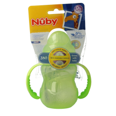 Nuby Trainingsfles anti lekspeen & lektuit 0+ assorti 1 Stuks