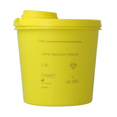 Uson Plast Naaldencontainer 1.5 liter geel gerecycled plastic 1500 Milliliter