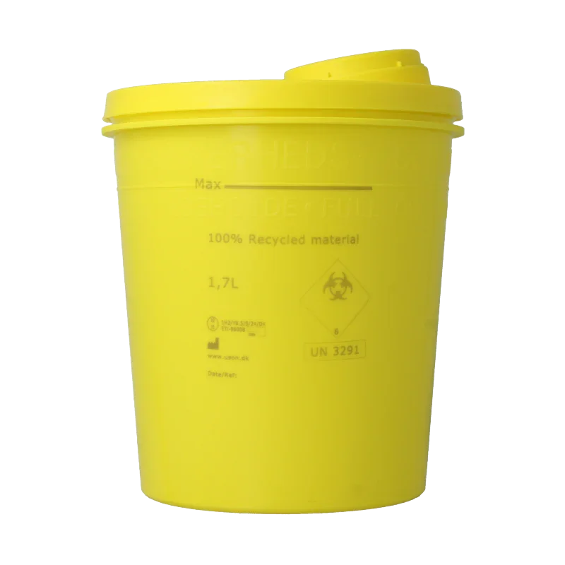 Uson Plast Naaldencontainer 1.7 liter geel gerecycled plastic 1 Stuks