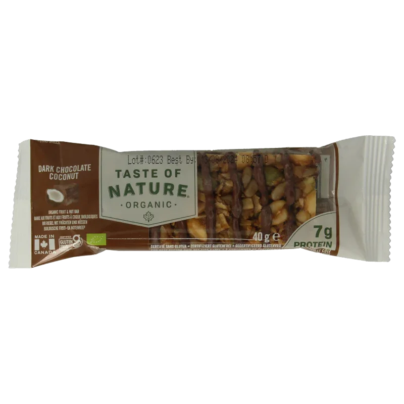 Taste Of Nature Dark chocolate coconut bio 40 Gram