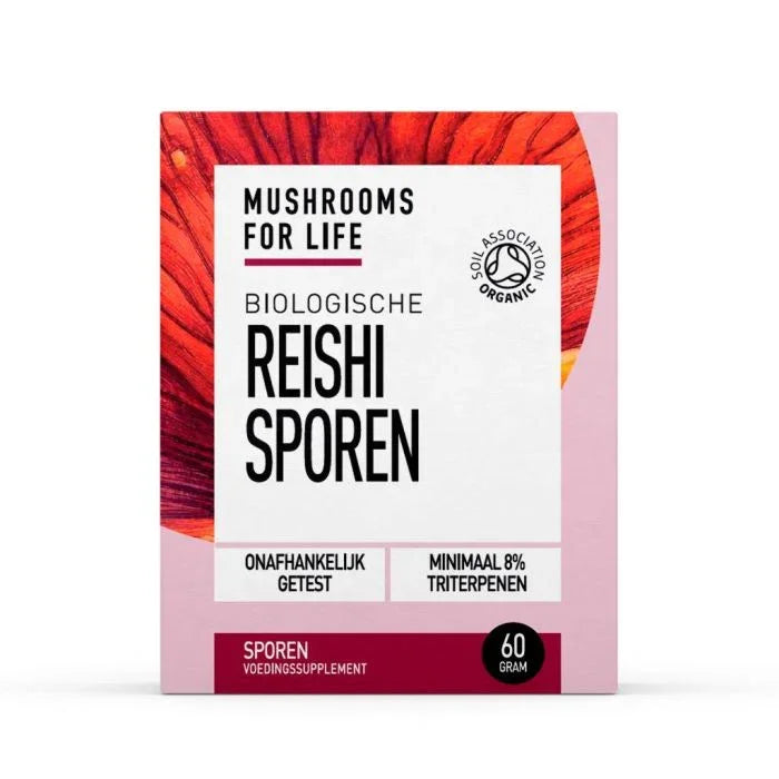 Mushrooms for Life Reishi sporen poeder bio 60 Gram