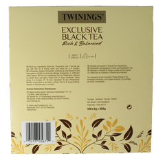 Twinings Exclusive black tea envelop 100 Zakjes