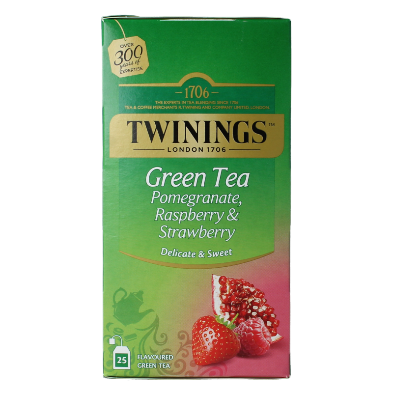 Twinings The vert pomogranate raspberry strawberry 25.00 Zakjes