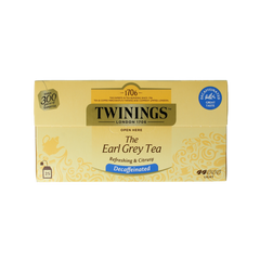 Twinings Earl grey decaf envelop zwart 25.00 Zakjes