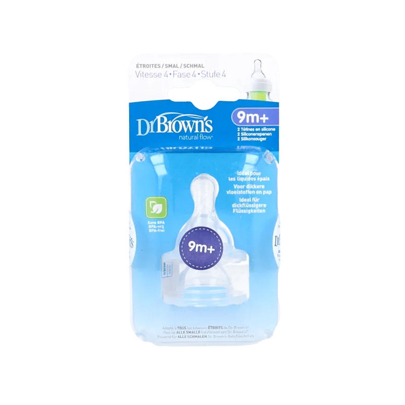 Dr. Brown's Speen standaard hals fles fase 4 pap 2 Stuks