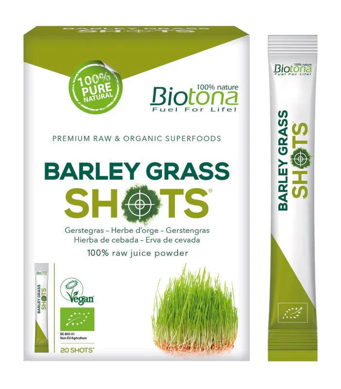 Biotona Barley grass raw shots 2.2 gram bio 20 Stuks