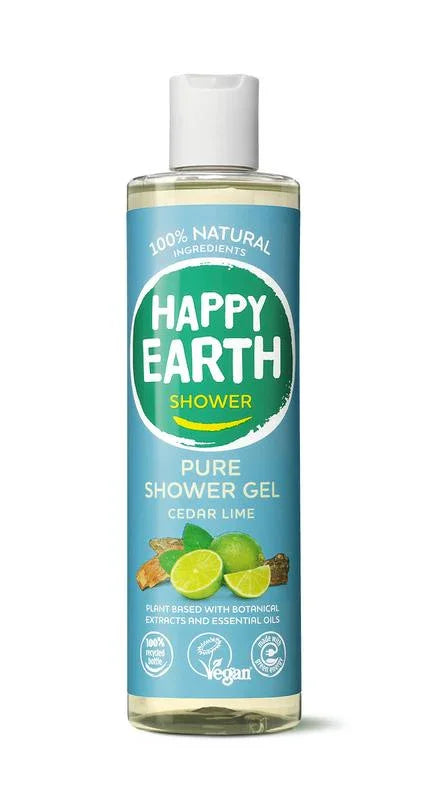 Happy Earth Pure showergel cedar lime 300 Milliliter