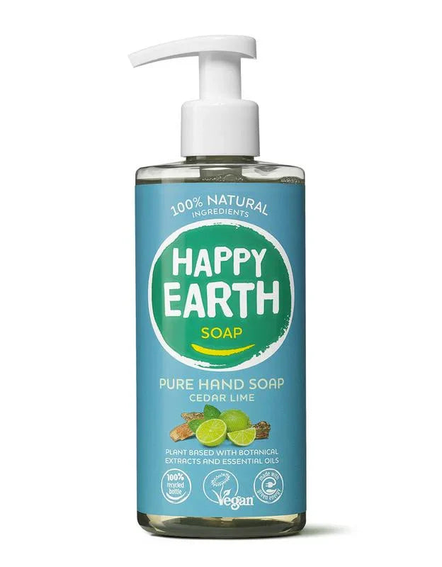 Happy Earth Pure hand soap cedar lime 300 Milliliter