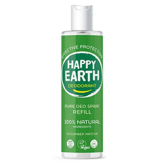 Happy Earth Pure deodorant spray cucumber matcha refill 300 Milliliter