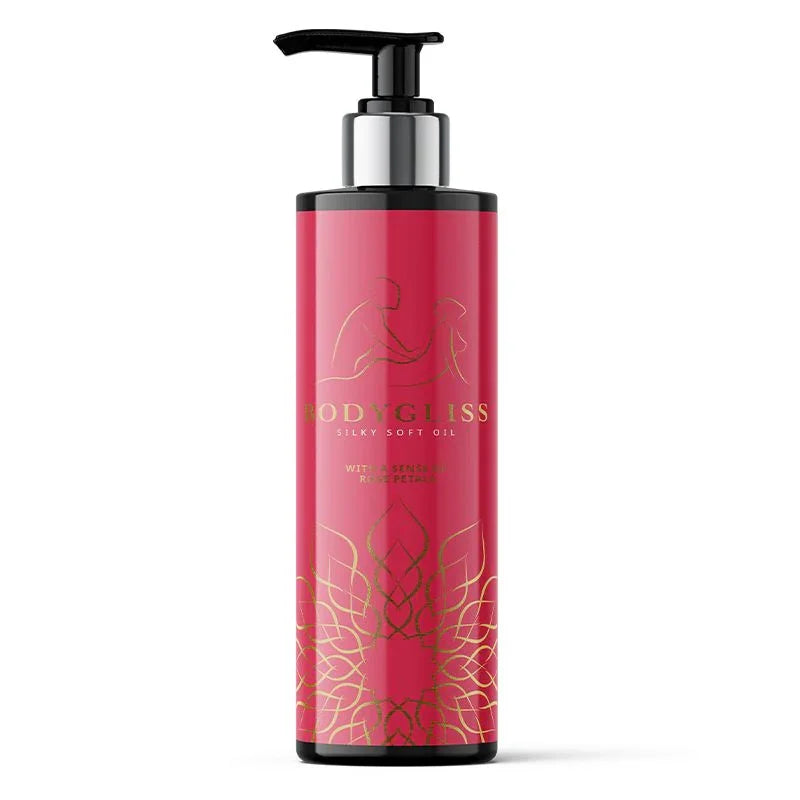 Bodygliss Silky soft massageolie rose petal 150.00 Milliliter