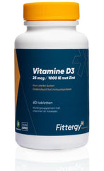 Fittergy Vitamine D3 25mcg met zink 60 Tabletten