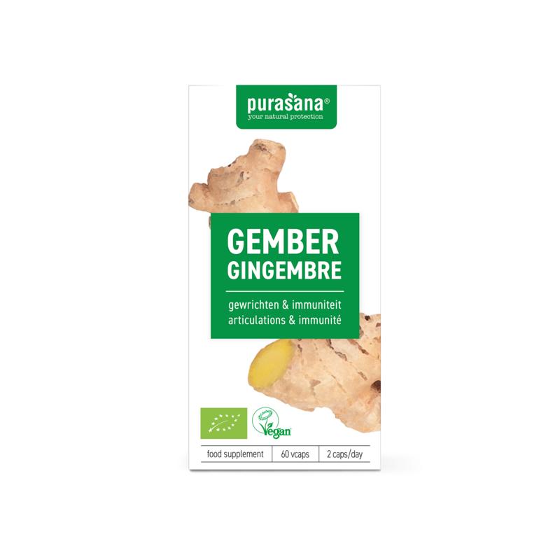 Purasana Gember vegan bio 60.00 Vegetarische capsules