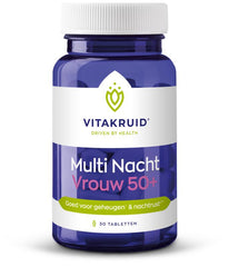 Vitakruid Multi Nacht Vrouw 50+ 100% Vegan 30 Tabletten
