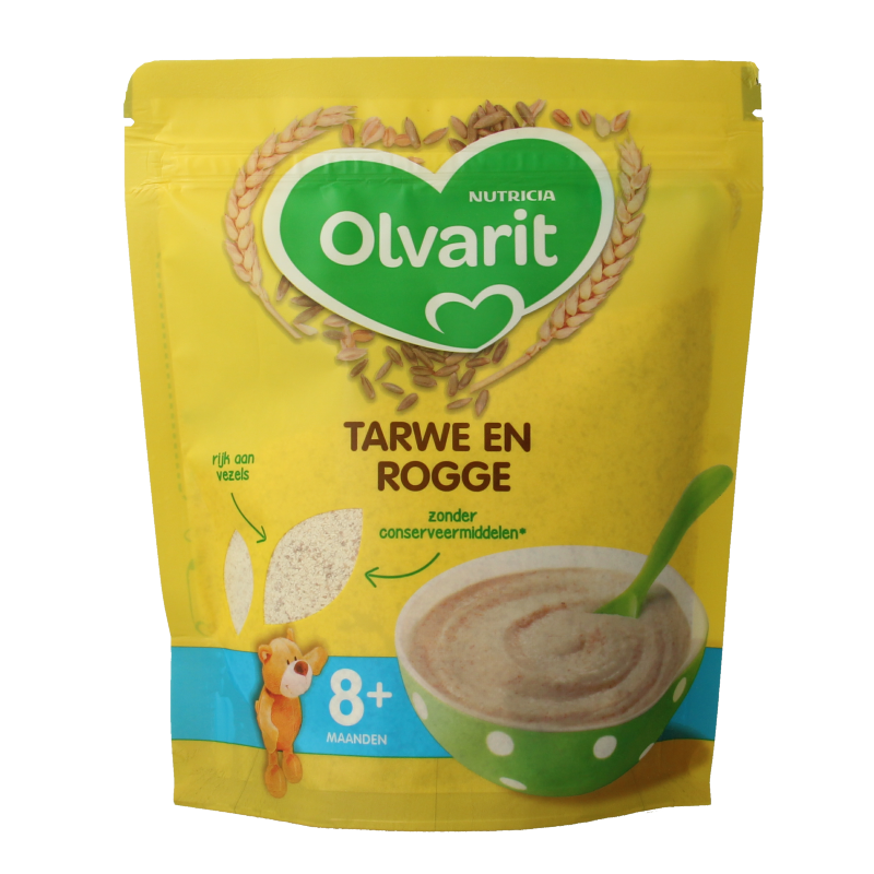 Olvarit Ontbijtpap tarwe en rogge 8+ maanden 200 Gram