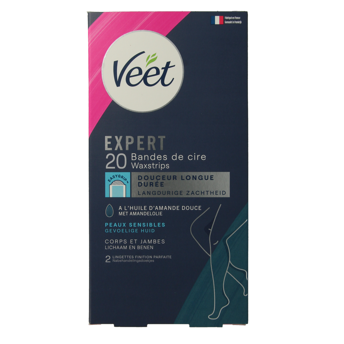 Veet Expert koude waxstrips benen sensitive 20.00 Stuks
