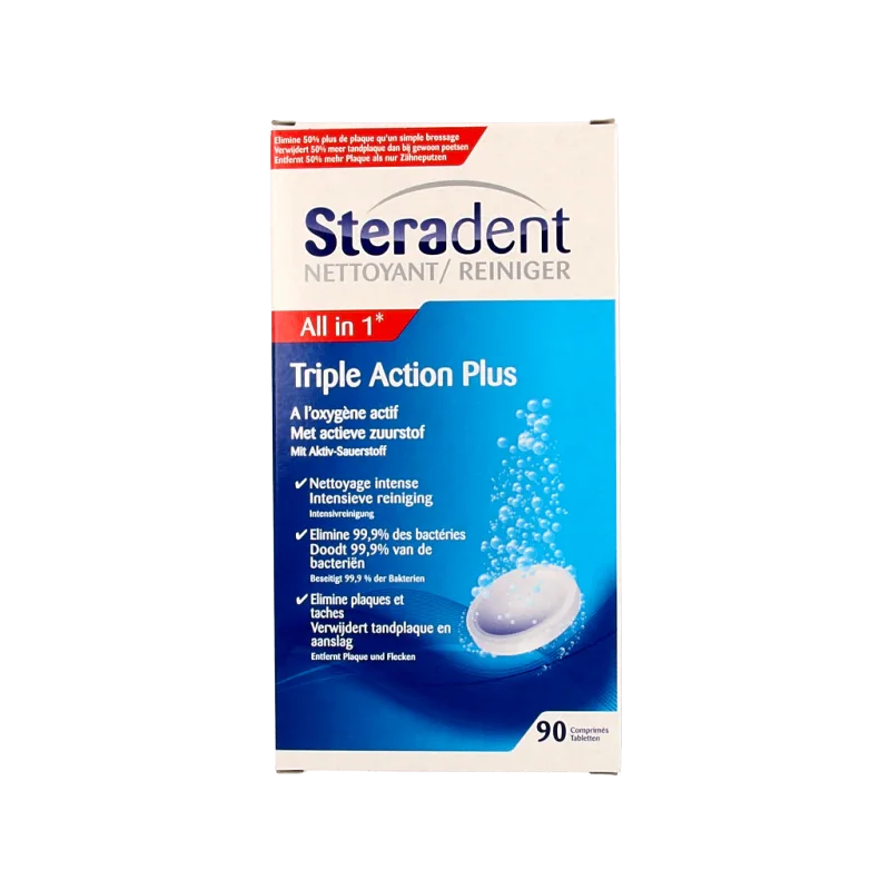 Steradent Triple action plus 90 Stuks