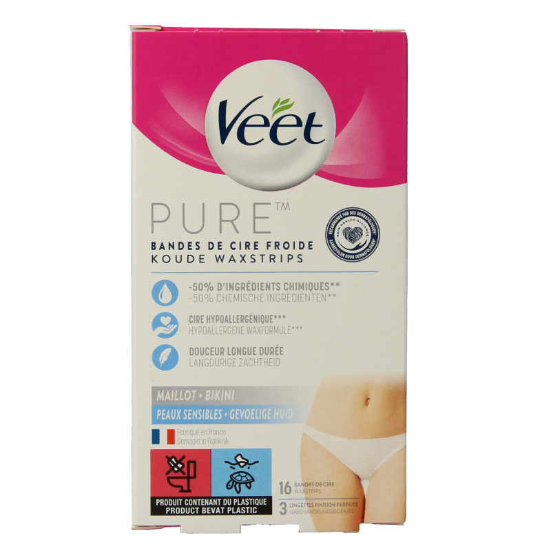 Veet Mimima koude wasstrips bikini hypoallergeen 16 Stuks