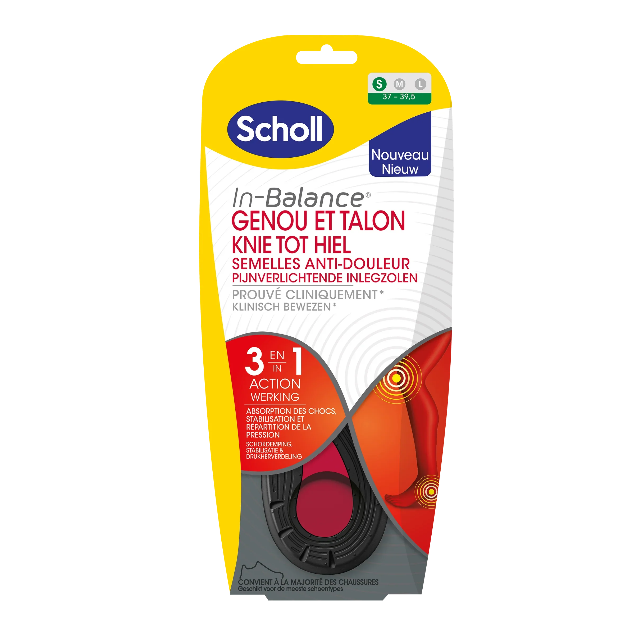 Scholl In balance inlegzolen knie tot hiel small 1 Paar