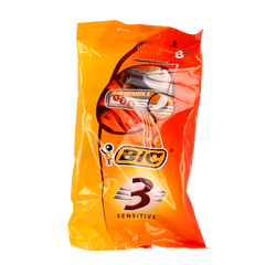 BIC 3 Sensitive pouch wegwerpscheermesjes 8 Stuks