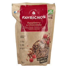 Favrichon Framboos & chocolade crunchy muesli bio 375 Gram