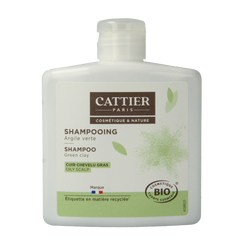 Cattier Shampoo vet haar groene klei 250 Milliliter