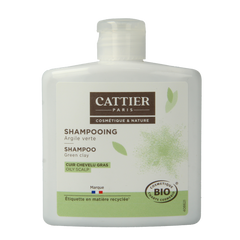 Cattier Shampoo vet haar groene klei 250.00 Milliliter