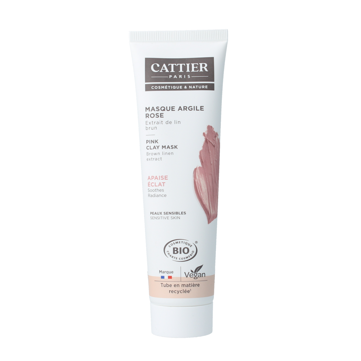 Cattier Roze klei masker aloe 100.00 Milliliter
