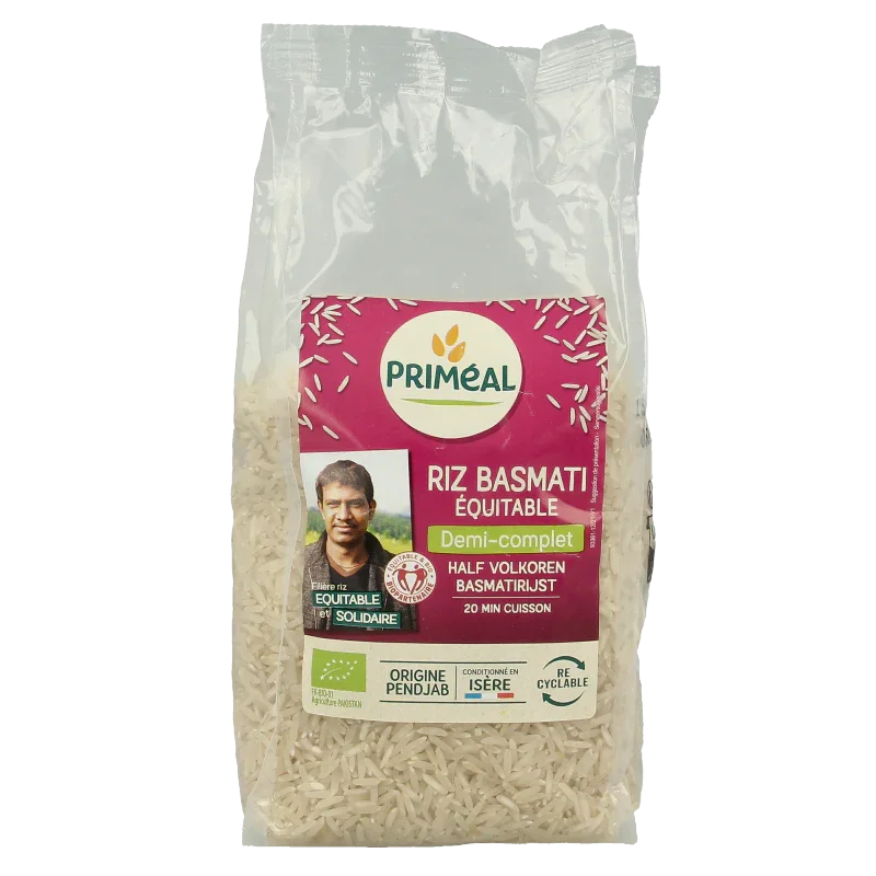 Primeal Halfvolkoren basmati rijst bio 500 Gram