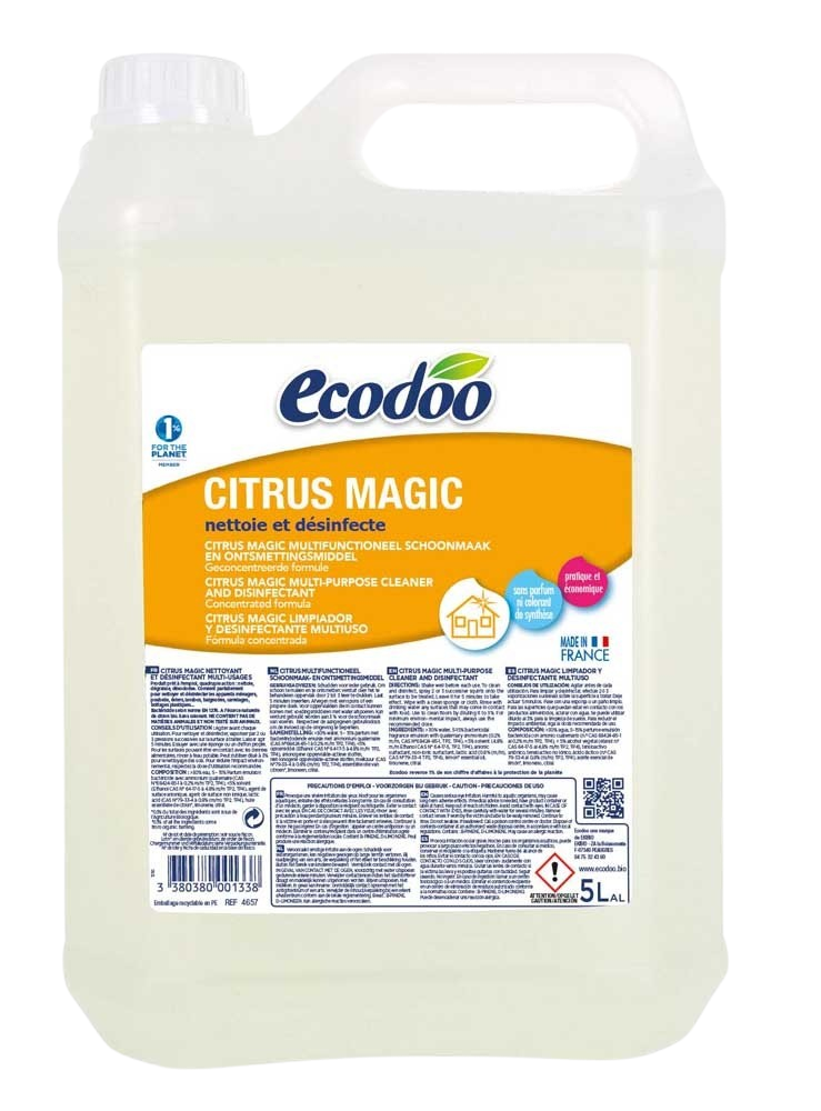 Ecodoo Schoonmaakmiddel citrus navul jerrycan bio 5 Liter