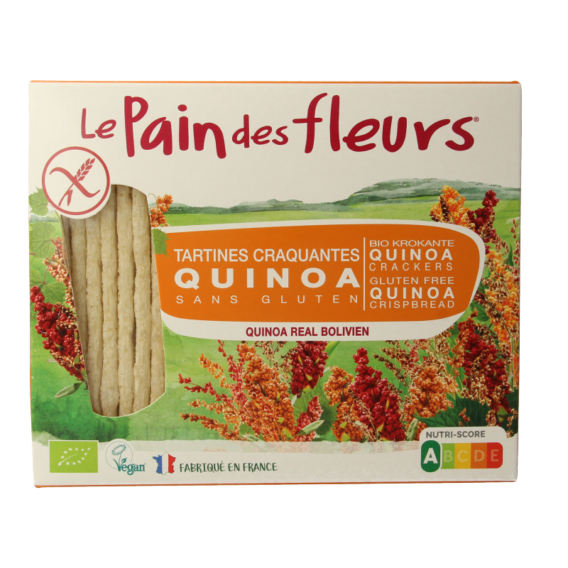 Pain Des Fleurs Krokante crackers quinoa glutenvrij bio 150 Gram