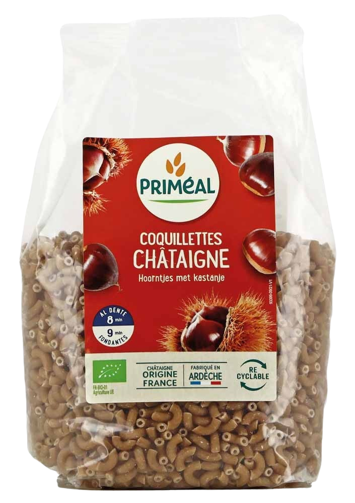 Primeal Hoorntjes met kastanje bio 500 Gram