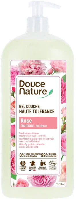 Douce Nature Douchegel hoge tolerantie roos uit Marokko bio 1 Liter