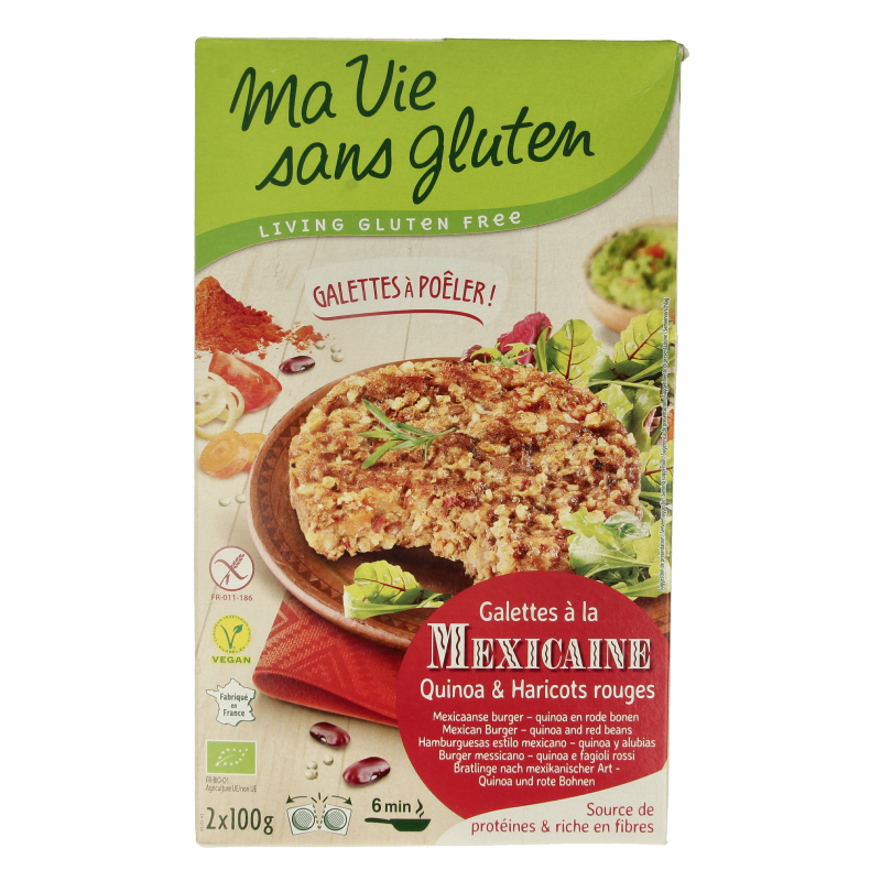 Ma Vie Sans Mexicaanse quinoaburgers 2 x 100g glutenvrij bio 2.00 Stuks