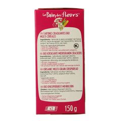 Pain Des Fleurs Krokante crackers meergranen glutenvrij bio 150.00 Gram