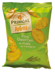 Primeal Aperitive mini maiscrackers olijf rozemarijn bio 50.00 Gram