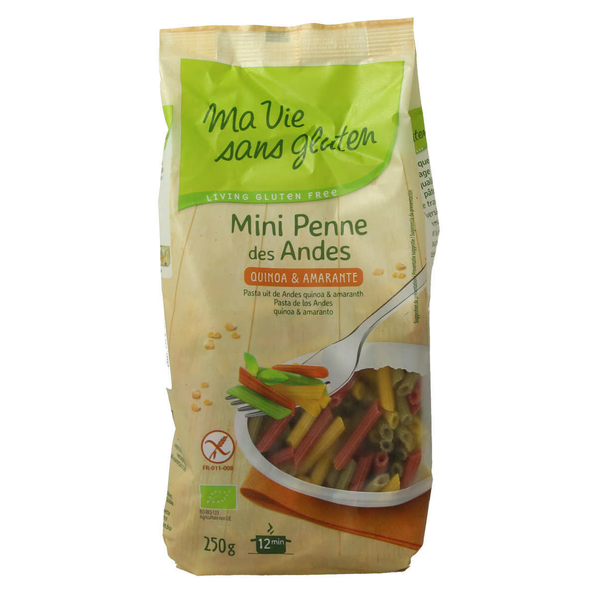 Ma Vie Sans Tricolor mini penne glutenvrij bio 250.00 Gram