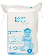 Douce Nature Baby wattenvierkantjes bio 60 Stuks
