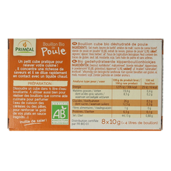 Primeal Kippenbouillon blokjes 10 gram bio 8 Stuks