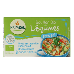 Primeal Groentebouillon blokjes zonder zout 9 gram bio 8 Stuks