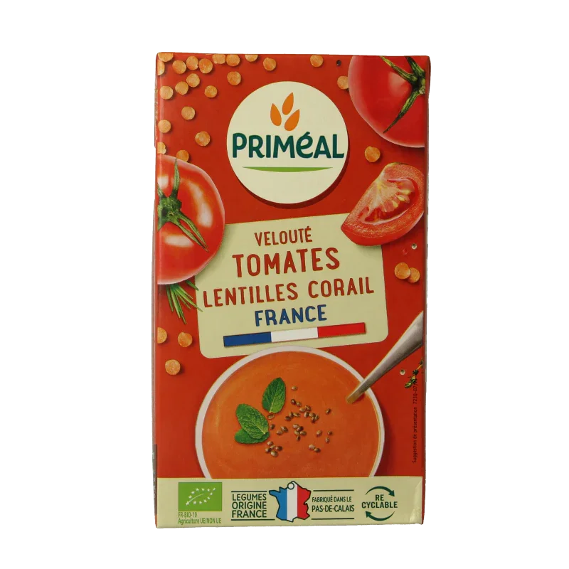 Primeal Veloute gebonden soep tomaat linzen bio 1.00 Liter